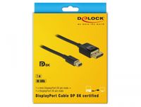 DeLOCK Mini DisplayPort > DisplayPort kabel 1 meter, 8K 60 Hz - thumbnail