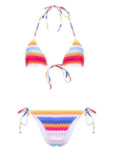 Missoni bikini imprimé à bonnets triangles - Blanc