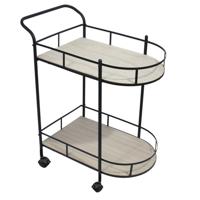 Keukentrolley serveerwagen Bistro - metaal/hout - 68 x 39 x 80 cm - 2 niveaus - Drank cabinet Keukentrolley serveerwagen Bistro - metaal/hout - 68 x 39 x 80 cm - 2 niveaus - Drank cabinet