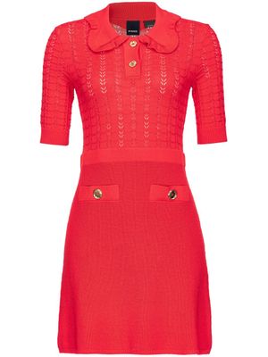PINKO robe courte en maille ajourée - Rouge