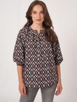 Katoenen blouse met ikat print - thumbnail