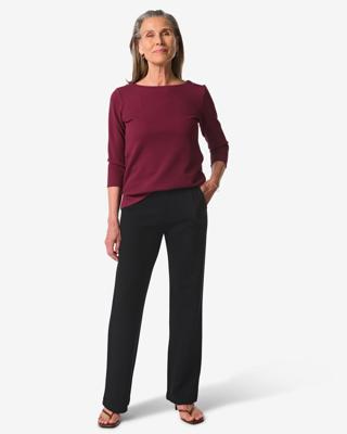 HEMA Damesbroek Kacey met structuur zwart (zwart)