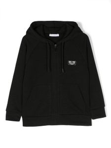 Paolo Pecora Kids hoodie zippé à patch logo - Noir