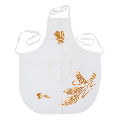 Schort voor kinderen in Katoen-linnen met Roestkleur traditionele Romagna patronen - Maatregelen 60x50 cm