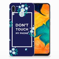 Samsung Galaxy A30 Silicone-hoesje Flowers Blue DTMP - thumbnail