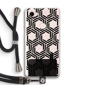 Geometrisch patroon: Pixel 3 XL Transparant Hoesje met koord