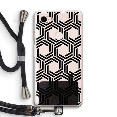 Geometrisch patroon: Pixel 3 XL Transparant Hoesje met koord
