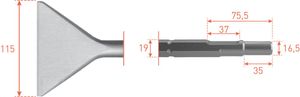 Rotec 6-kant Schopbeitel 115x400mm 6-kant ø19,0 / ø16,5x35 - 2153065