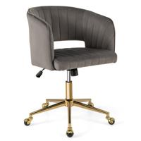 Velvet PC Stoel Moderne Draaistoel met In Hoek Verstelbare Rugleuning in Hoogte Verstelbare Make-Up Stoel Zitbreedte 52cm