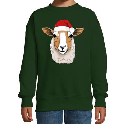 Kersttrui / sweater boerderijdieren - kinderen - Schaap - groen - kerstmuts - Kerstmis Kersttrui / sweater boerderijdieren - kinderen - Schaap - groen - kerstmuts - Kerstmis
