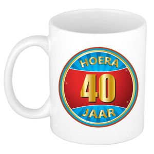 Verjaardag mok / beker hoera 40 jaar verjaardagscadeau