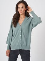 V-hals vest met knopen en pofmouwen