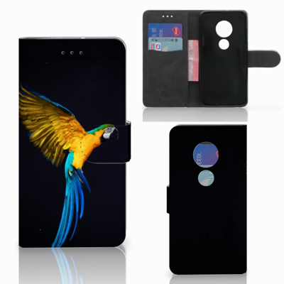 Motorola Moto G7 Play | Telefoonhoesje | Met pasjeshouder | Papegaai