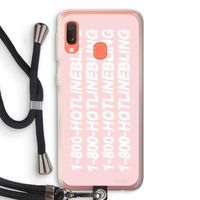 Hotline bling pink: Samsung Galaxy A20e Transparant Hoesje met koord