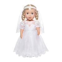 Heless poppen trouwjurk met sluier, 28-35 cm