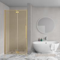 Aqua Vista Oria Linea nisdeur - 120x200cm - incl. montageset - champagne glas - Geborsteld goud SW1186338/SW1186316