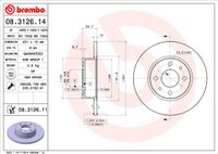 Remschijf BREMBO, Remschijftype: Massief, u.a. für Alfa Romeo, Fiat, Lancia