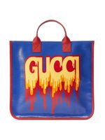 Gucci Kids sac en cuir artificiel à logo imprimé - Bleu - thumbnail