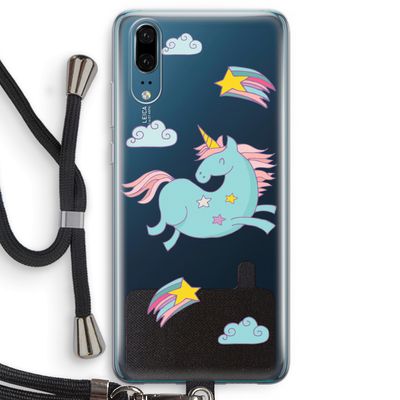 Vliegende eenhoorn: Huawei P20 Transparant Hoesje met koord