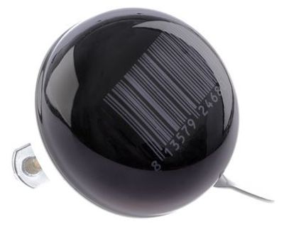 Nv ding dong bel 60mm stipes zwart met barcode kaart