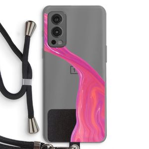 Paarse stroom: OnePlus Nord 2 5G Transparant Hoesje met koord