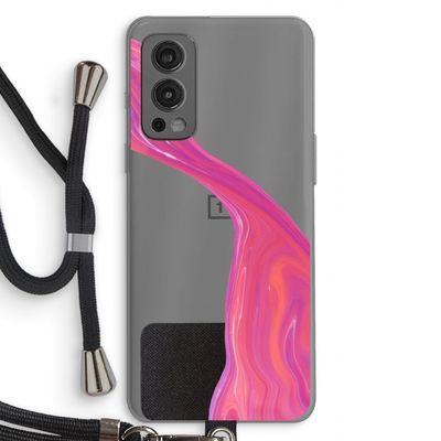 Paarse stroom: OnePlus Nord 2 5G Transparant Hoesje met koord