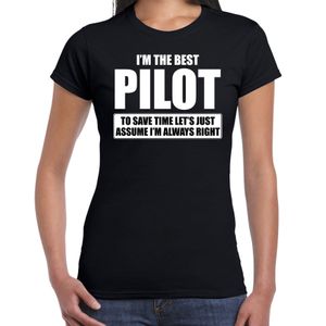 I'm the best pilot t-shirt zwart dames - De beste piloot cadeau