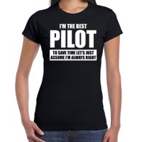 I'm the best pilot t-shirt zwart dames - De beste piloot cadeau - thumbnail