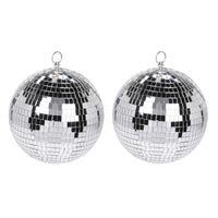 Kerstversiering/kerstdecoratie zilveren decoratie disco kerstballen 12 cm - Kerstbal - thumbnail