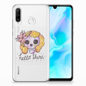 Silicone Back Case Huawei P30 Lite Boho Skull