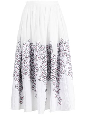 Gemy Maalouf minijupe à fleurs en jacquard - Blanc