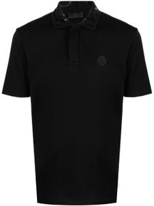 Moncler polo à logo sur le col - Noir