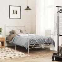 Bedframe met hoofd- en voeteneinde metaal wit 90x190 cm