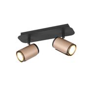 Trio 2-lichts opbouwspotGillan zwart met bruin - 814500265