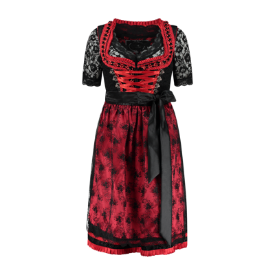 Dirndl Star zwart rood