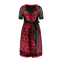Dirndl Star zwart rood