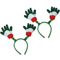 2x stuks supporters verkleed accessoire handjes diademen Italie - thumbnail