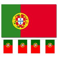 Landen vlaggen versiering set - Portugal - Vlag 90 x 150 cm en vlaggenlijn 3 meter - thumbnail