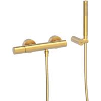 Douchekraan Tres Study | Opbouw | Mengkraan | 1-weg | hoh 15 cm | 1-knop | Rond | 24k Goud mat