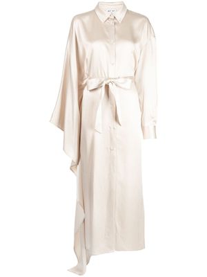 ACT Nº1 robe asymétrique à manches longues - Tons neutres