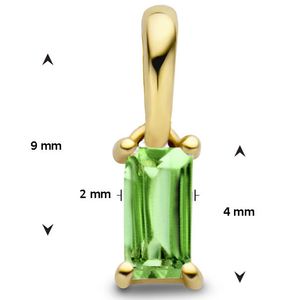 Hanger Geboortesteen Mei geelgoud-smaragd-groen 9 mm