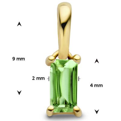 Hanger Geboortesteen Mei geelgoud-smaragd-groen 9 mm