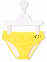 Nº21 Kids slip de bain à logo imprimé - Jaune