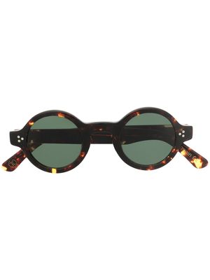 Lesca lunettes de soleil Burt à monture ronde - Marron