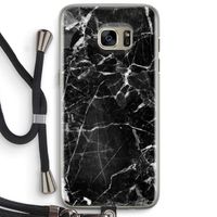 Zwart Marmer 2: Samsung Galaxy S7 Edge Transparant Hoesje met koord