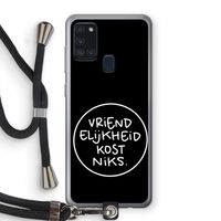 Vriendelijkheid: Samsung Galaxy A21s Transparant Hoesje met koord Vriendelijkheid: Samsung Galaxy A21s Transparant Hoesje met koord