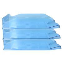 Kantoor Brievenbakjes - 5x - A4 formaat - kunststof - Blauw - Stapelbaar - Documenten bakjes Kantoor Brievenbakjes - 5x - A4 formaat - kunststof - Blauw - Stapelbaar - Documenten bakjes