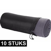 10x Fleece bank deken grijs 150 x 120 cm