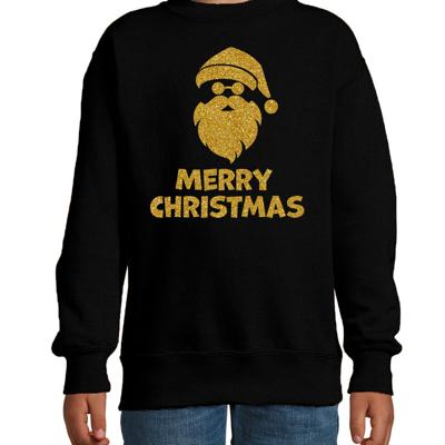 Kersttrui/sweater voor jongens/meisjes?- Merry Christmas?- zwart?- glitter goud