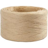 Creativ Company Papier raffia garen, b: 7-8 mm, zandkleur, 100 m/ 1 rol